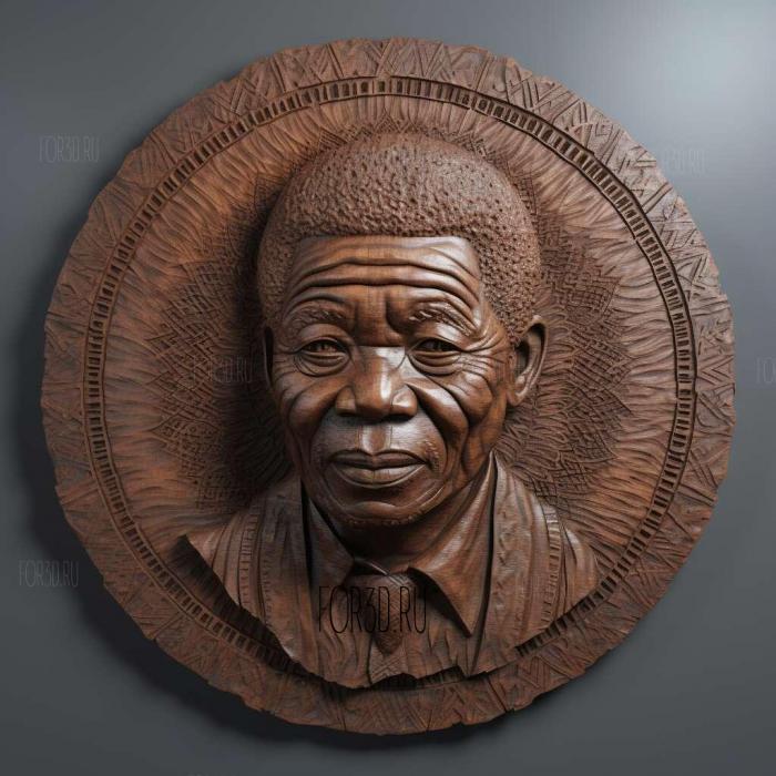 Nelson Mandela 3 stl model for CNC